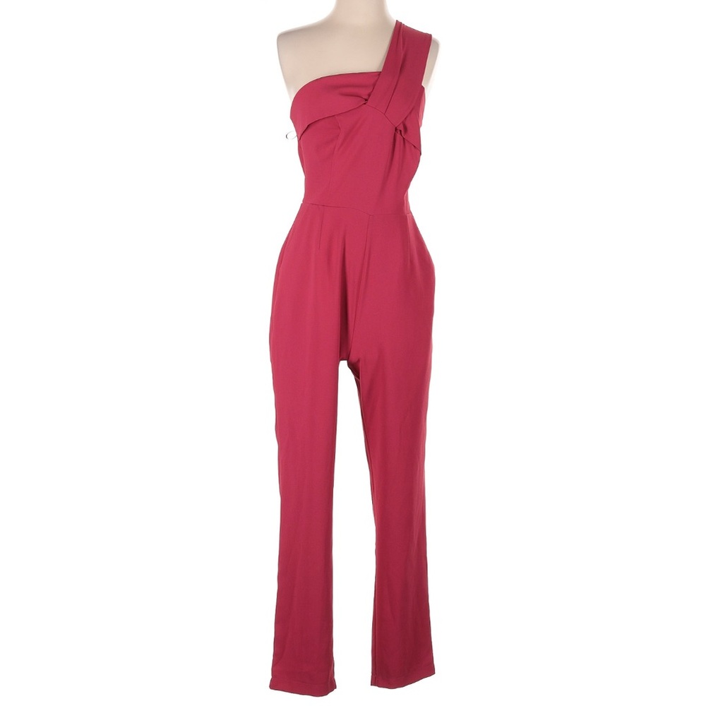 Adelyn Rae Pink Jumpsuit with Structured Elegance